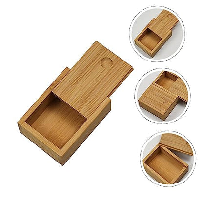 Veemoon 1pc Bamboo Storage Box for Jewelry and Makeup Chic Decorative Organizer Lids Versatile Storage for Bedroom Bathroom and Living Room and Practical Design