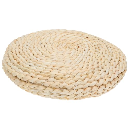PRETYZOOM Handmade Woven Thickened Meditation Mat Corn Bran Seat Mat Yoga Bolster Pillow