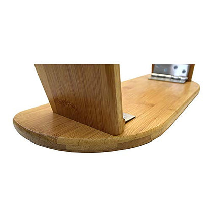 Folding Meditation Bench with Locking Magnetic Hinges - Meditation Seat - Bonus Portable Travel Carry Bag - Ergonomic Bamboo Yoga Stool