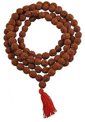 Authentic Rudraksh Mala-5face- Geniune Himalayan Rudraksha Seeds Religious Ornament Rosary Japa Mala Necklace - Imported from Nepal