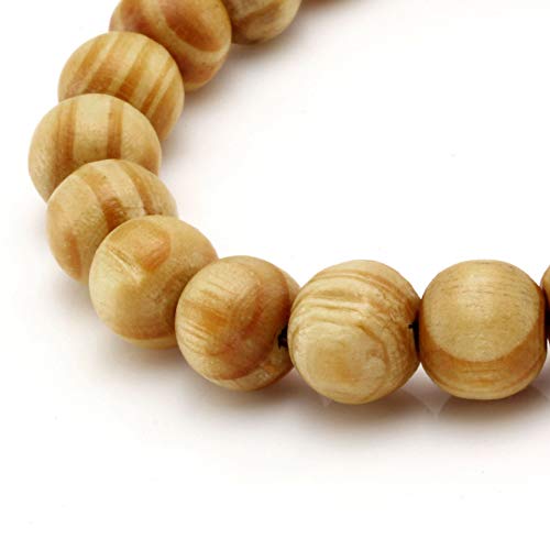 5 Pcs Wood Beaded Bracelet for Men Tibetan Buddhist Meditation Mala Prayer Beads Bracelet Elastic - color: B-10MM