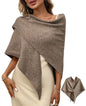 Women's Pashmina Shawl Wraps for Evening Dresses Wedding Bridal Open Front Poncho Cape Soft Large Scarf - color: Khaki