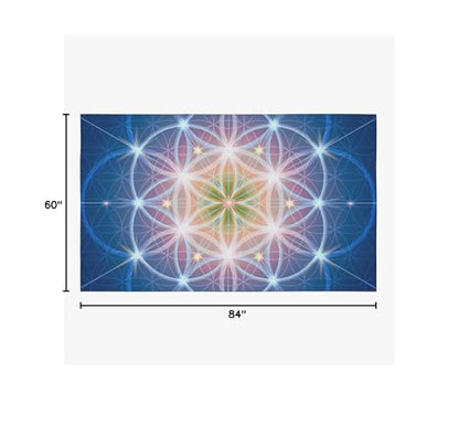Blue Sacred Geometry Rug Purple Rug Spiritual Rug Flower of Life Floor Rug Mat Yoga Rugs 3x5 4x6 8x10 Large Rugs Yoga (Standard Area Rug, 4' x 6') - size: 4' x 6'