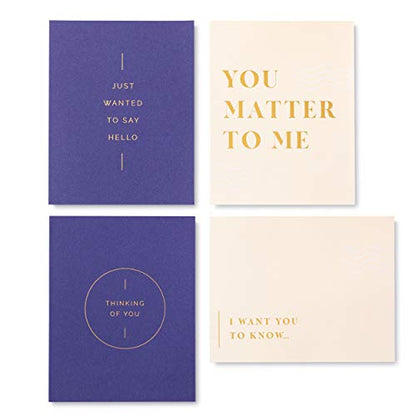 A Year of Connection Card Kit by Compendium - A Boxed Note Card Kit to Inspire 52 Weeks of Meaningful Moments - color: Cream & Blue: A Year of Connection