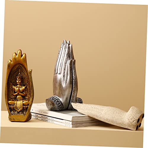 Buddha Hand Shaped Desktop Decoration Unique Art Home Adornment Elegant Table Ornament for Zen Meditation and Spiritual Living Friends and Colleagues