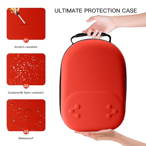 Hard Carrying Case Compatible with Oculus Meta 3/3S,VR Headset Elite Strap and Touch Controller Accessories Carry Case,Hard Shell Travel Storage Bag (Red) - color: Red