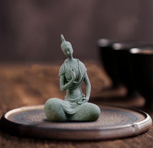 Home Buddha Statue for Home, Zen Desktop Buddha Statue Set of 3, Chinese-Style Tranquil Decorative Figurines for Zen Gardens and Meditation Spaces,
