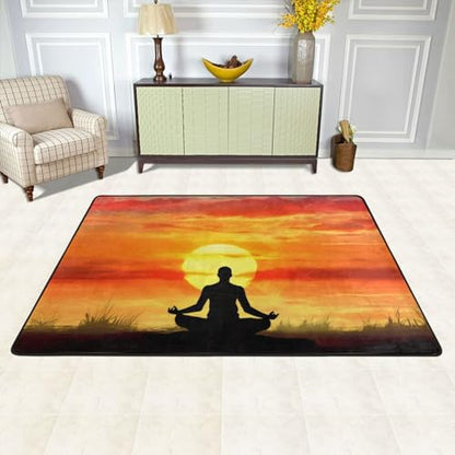 Yoga Meditation Print Ultimate Comfort Carpet, 36 X 24 Inches & 72 X 48 Inches – Plush, Non-Slip & Ultra-Absorbent - size: 36"x24"