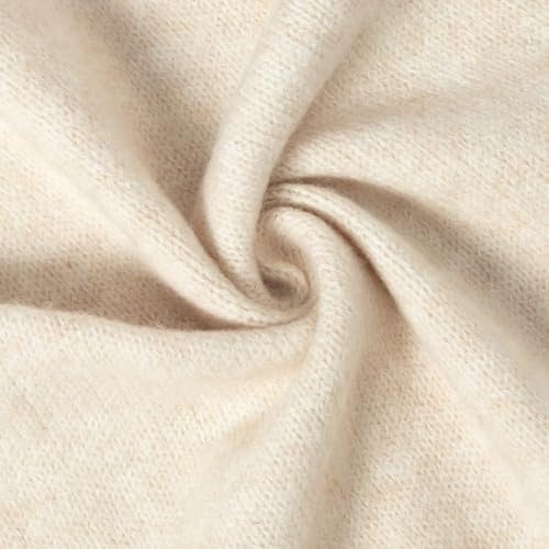 RIIQIICHY Shawl Wrap Women Pashmina Triangle Cape Knit Sweater Scarf for Fall Winter Fashion Accessory - color: Beige