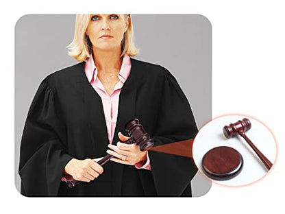 Black Gavel and Block, Handcrafted Wooden Set for Judge, Lawyer, Student, Auction and Court Gifts