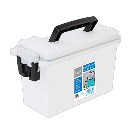 Logix 12535 Translucent Craft Organizer, Art Supply Organizer and Storage, Lockable School Supplies Organization, Moisture Resistant, Made in USA - size: One Size