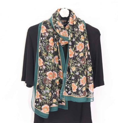Pokeedioty Scarfs for Women Lightweight Fashion Scarves Elegant Floral Pattern Sheer Scarfs Sunscreen Shawls Wraps - color: P 066