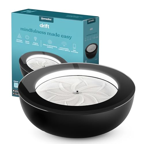 Homedics Drift Sandscape, Perpetual Motion Machine, Zen Garden, Meditation Accessories, Decorative Sandscape, Bluetooth, iOS, Android 21 Inch (Large), Black - color: Black, size: 21 Inch (Large)