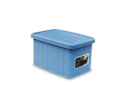 Stefanplast Elegance Storage Box, Aviation Blue, 19 x 29 x 16 cm - color: Aviation Blue, size: 19 x 29 x 16 cm