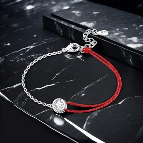925 Sterling Silver Bracelet for Women,Silver Bracelet Chain Presents for Sister Daughter and Friend, Women's Jewelry for the Daily Occasion - color: Silvery | Chain and Red Rope