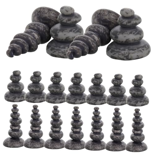 20pcs Zen Garden Stone Statue Decor Vintage Faux Rockery for Home Decor Stacked Stones for Office Yoga Meditation