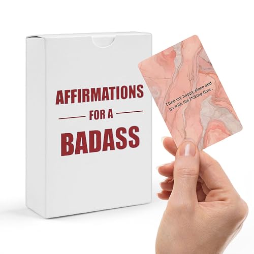 Badass Affirmations for Women – 54 Inspirational Affirmation Cards | Positive Self Care & Manifestation Deck, Funny Daily Motivation Cards, Empowerment Gifts for Women, Best Friend, and Coworker
