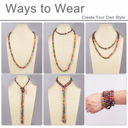Beaded Necklace Hand Knotted for Woman - color: Tourmaline 1