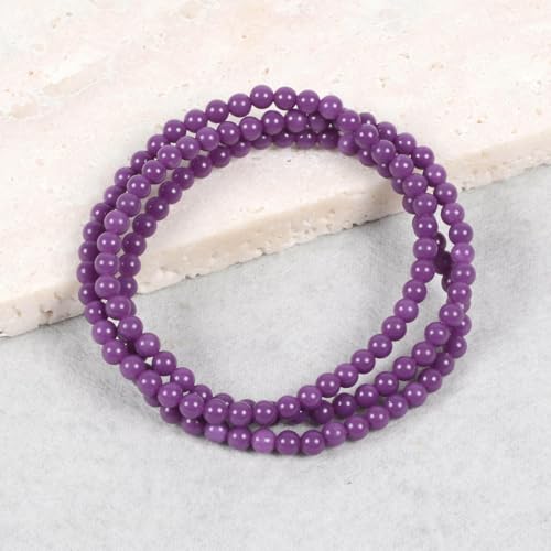 Justinstones Gem Semi Precious Gemstone 3pcs 4mm Round Beads Stretch Bracelet 6.5 Inch Unisex - color: Phosphosiderite