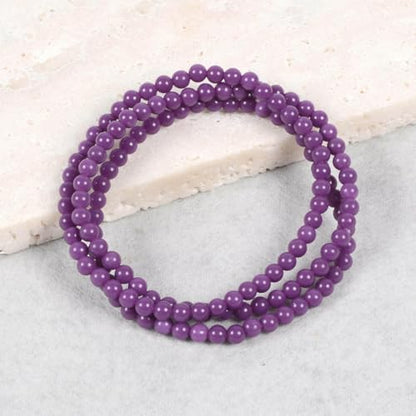 Justinstones Gem Semi Precious Gemstone 3pcs 4mm Round Beads Stretch Bracelet 6.5 Inch Unisex - color: Phosphosiderite