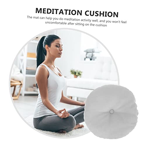Toddmomy Large Grey Meditation Cushion for Comfortable Floor Seating Traditional Japanese Zafu Pillow for Yoga and Relaxation Tatami Mat Sturdy Cover