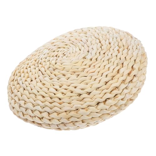 SOLUSTRE Yoga Mat Companion: 30x30cm Round Straw Braid Meditation Cushion Hand-Woven Seat Pad