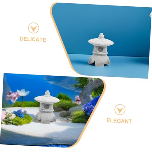 DECHOUS Sandstone Lantern Japanese Sculpture for Zen Garden Decor for Home Aquarium Landscaping and Serene Asian Ornament Tranquil Atmosphere