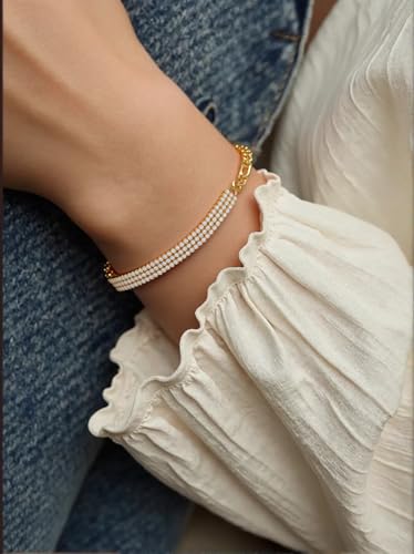 Bracelet for Women 14K Gold Plated Dainty Chain Simple Jewelry - style: Gold-Plated Chain