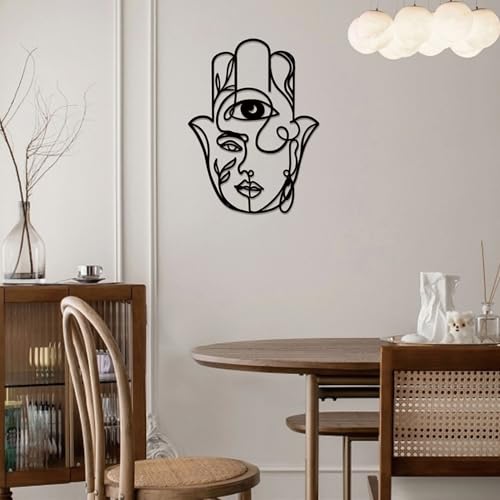 ShxTrade Metal Sacred Geometry Wall Art, Metal Zen Wall Decor Iron Buddha Wall Art Meditation Symbol Hand Room Decoration for Yoga Bedroom Living Room Baptism Housewarming