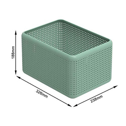 Rotho Storage Box Without lid 13 l, Plastic (PP) BPA-free, Green, 13l (32,6 x 23,8 x 18,8 cm) - color: Green