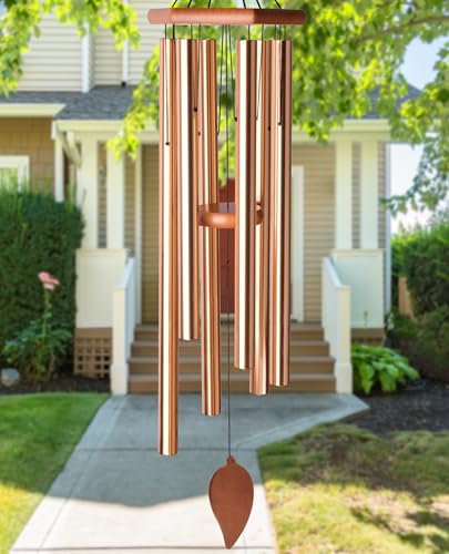Sympathy Wind Chimes for Outside Deep Tone, Memorial Loss of a Loved, Large Wind Chimes with 6 Thicken Tubes & Hook, Outdoor Gifts Mother, Garden Decor (45IN Gold) - size: 45IN gold