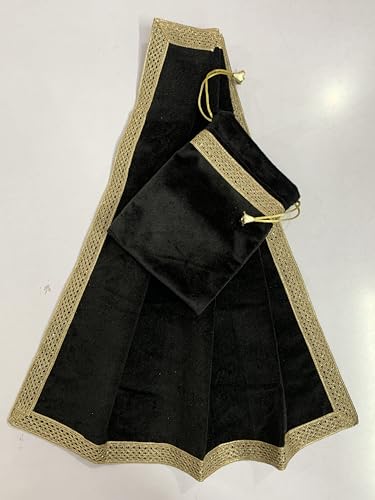 SMMS Spiritual Velvet Table Cloth Altar Tarot Spread (Black, Small- 46cm*46cm/ 18inch*18inch) - color: Black, size: Small- 46cm*46cm/ 18inch*18inch