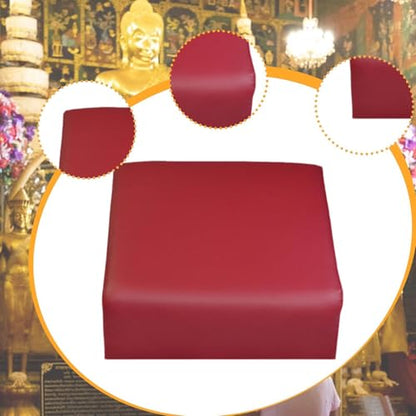 Colaxi Meditation Bench Prayer Cushion for Knees Portable Wooden PU Leather Kneeler Pad Kneeling Stool Meditation Cushion for Indoor