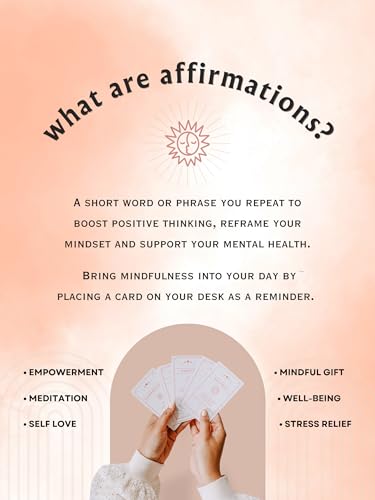 Affirmation Cards, 45 Daily Inspiring Mindfulness Cards for Women, Card Deck with Stand