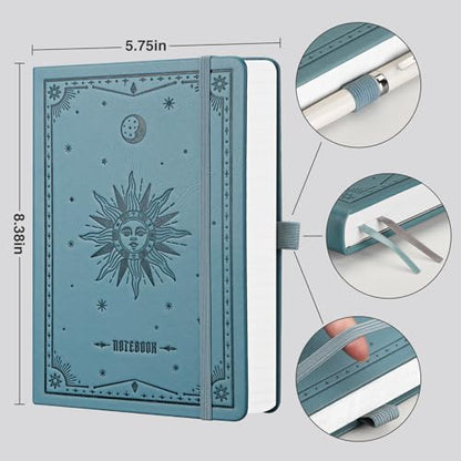 EMSHOI 2 Packs A5 Blank Notebook Journal - 320 Pages, 100gsm Thick Paper, Hardcover Leather, Art Sketchbook for Drawing, Unlined