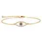 WEARON Gold Bracelet for Women 14K Gold Plated Snake Herringbone Figaro Cuban Bead Paperclip Cable Box Chain Simple Jewelry - style: CZ Eye