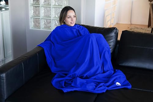 BlueHills Ultra Compact Travel Blanket 2 Pack Large Soft Cozy Portable Blanket Sheet with Carry Case and for Flight Airplane Car Layover Camping Hotel Blue C205-2PK-Royal - color: C205-2pk-royal