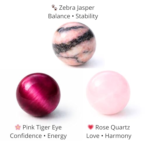 TEJO Natural Stone Bracelet for Women - size: 6.5 inches, style: Pink Natural Stone Beaded Bracelet – for Women