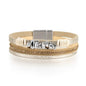 Edoneery Leather Wrap Bracelet for Women, Boho Handmade Multi-Layer Cuff with Crystal Beads Heart, Stackable Bangle Western Jewelry Gift - style: Silver Stone(Beige)