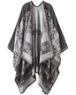 Women's Shawls and Wraps Open Front Poncho Cape Winter Sweater - color: Ll6-grey
