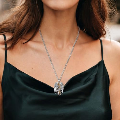 INFUSEU Unique Dragon Necklaces with Healing Crystal Stone for Men Women, Personalized Spiritual Gifts, 24 Inch Chain - color: Tigers Eye