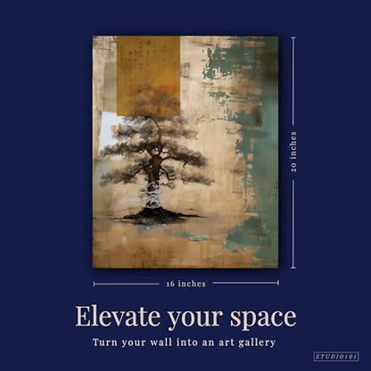 Studio101 Wabi Sabi Wall Art - Original 16'' x 20'' Print with Calming Japanese Energy - Wabi Sabi Decor Featuring Minimalist Aesthetic and Neutral Tones - Printed on Thick Archival Stock Paper