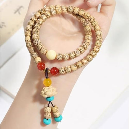 Natural Star Moon Bodhi Bracelet for Women Men Double-loop Winding Star Moon Bead Bracelet Meditatioon Healing Anxiety Relief Energy Buddha Bead Bracelets Birthday Gift - color: Bodhi 26