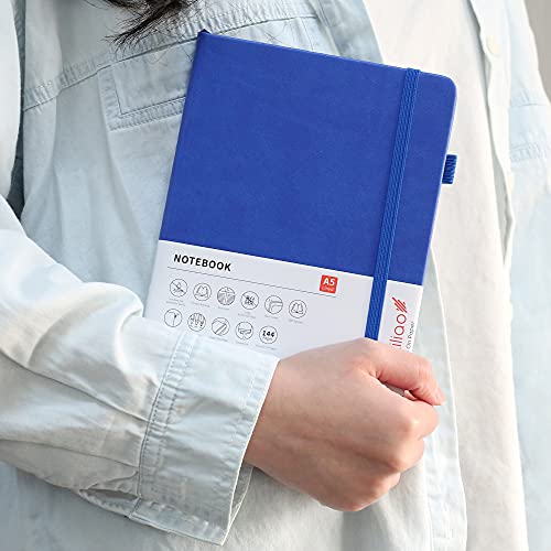 Lined Journal Notebooks with Pen Loop, Hardcover Notebook Journal for Work, 100Gsm Premium Thick Paper with Inner Pocket, Medium 5.7"x8.4", （Blue, Ruled） - color: Blue