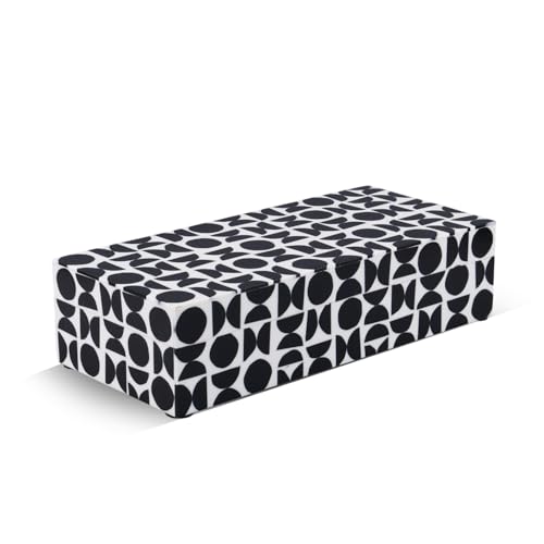 Handicrafts Home Large Decorative Storage Box with Lid – 10x4.5x2.5” Coffee Table Organizer, Keepsake- Decorative Boxes for Home Decor, Stylish Decorative Box for Office Decor- Geopop- Black White - color: GEOPOP-1, size: 10x4.5x2.5 Inch