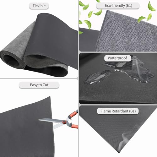 TroyStudio High Density Mass Loaded Vinyl Sound Proof Barrier, 1.1 lb/sqft, 1 x 8 Feet MLV Insulation Sheet, Anti Vibration Deadening Soundproofing Material - color: High Density Black