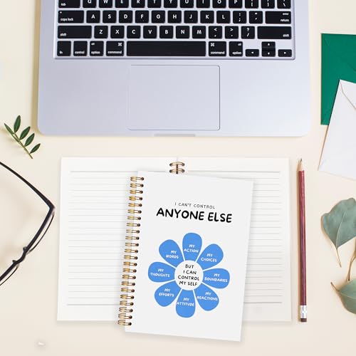 BearCake Notebook Journal, Blue Floral Notebook for Women,Journal for Women, Aesthetic Office Supplies Hardcover Spiral Notebook 5.5x8.3 640 - color: pattern-cactus blue