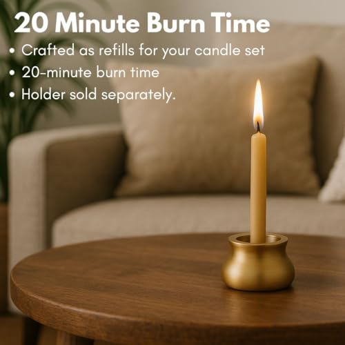 20 Minute Pure Beeswax Candles, Beeswax Meditation Candles, Refill Pack of 50 Mini Candles, Stress Releif Gifts for Women,Non Toxic Candle Made in Australia (Refill Pack 50pcs) - size: Refills (50pcs)