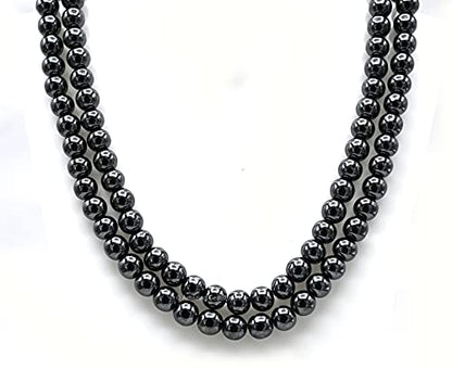 Amazing Gemstone Japa Mala 108 Prayer Beads Necklace and Wrist Mala Bracelet for Meditation - color: Hematite, size: Without Knots