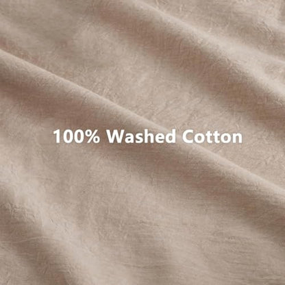 100% Washed Cotton Weighted Blanket Cover, Linen Feel Duvet Cover for Weighted Blanket 40"x60", Plain Simple Cotton Heavy Blanket Duvet Cover (Beige, 40"x60") - color: Beige (No Blanket), size: 40"x60"